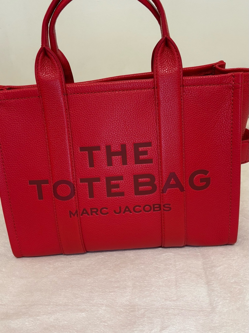Marc Jacobs Red Pebbled Leather Tote